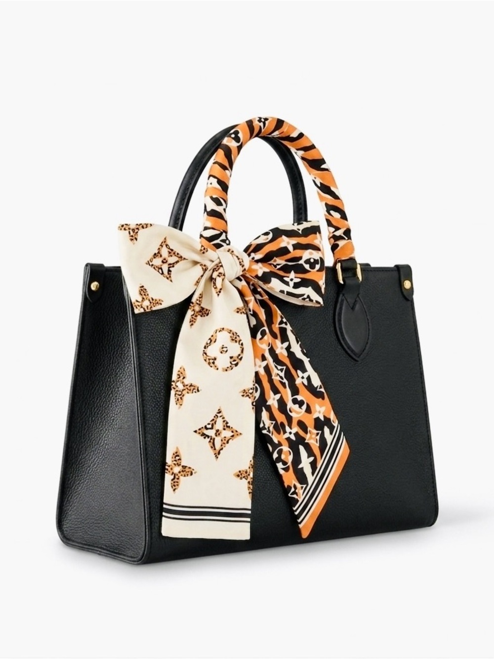 Orange & Cream Animal-Inspired Twilly Scarf | Handbag, Hair & Neck Accessory